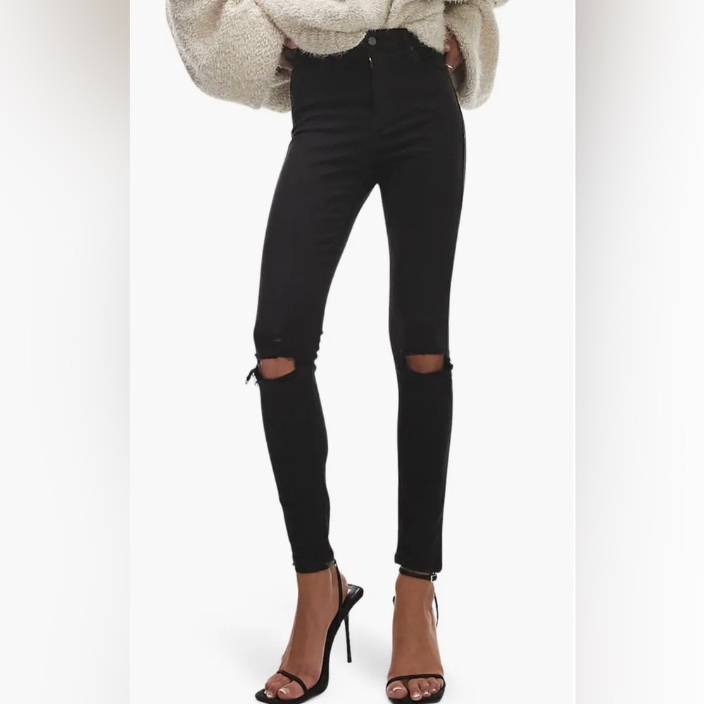 Topshop Jamie High Waist Ripped Skinny Jeans - Size 28